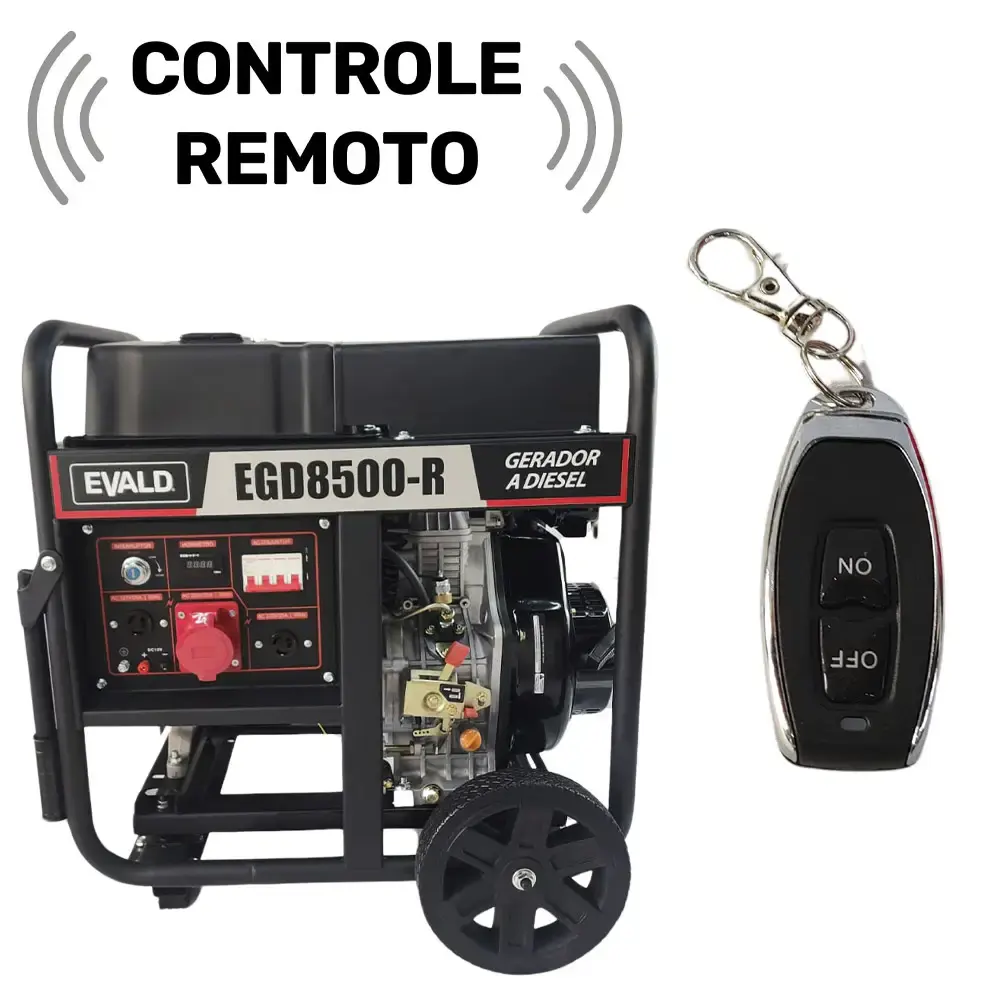 Gerador energia diesel 7,5 KVA partida elétrica controle remoto 220V trifásico EGD8500-R Evald 220 V — fotografia 2