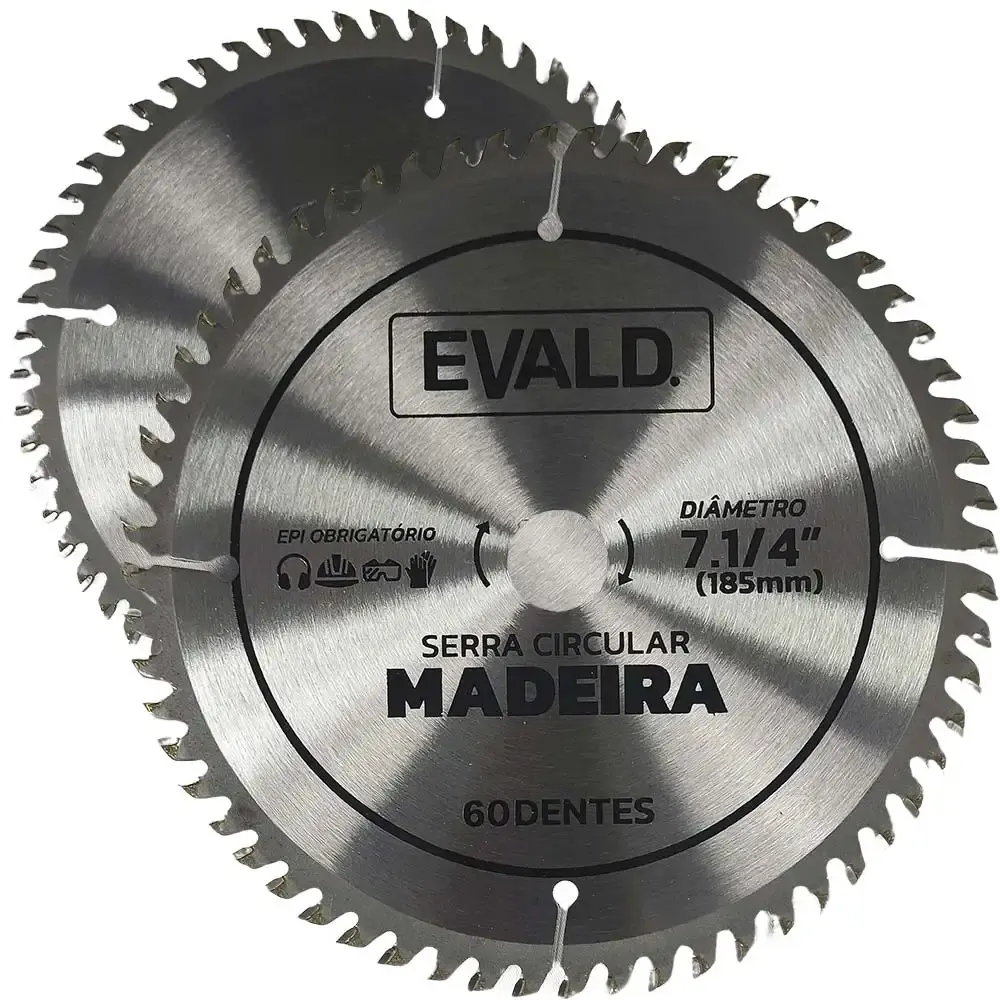Disco de serra circular 7.1/4 POL 60 dentes para madeira Evald — fotografia 6