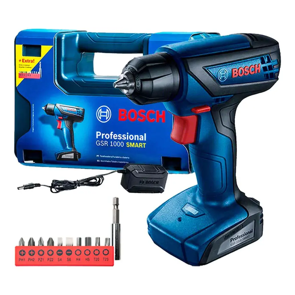 Parafusadeira furadeira à bateria smart GSR1000 12V biv Bosch — fotografia de referência