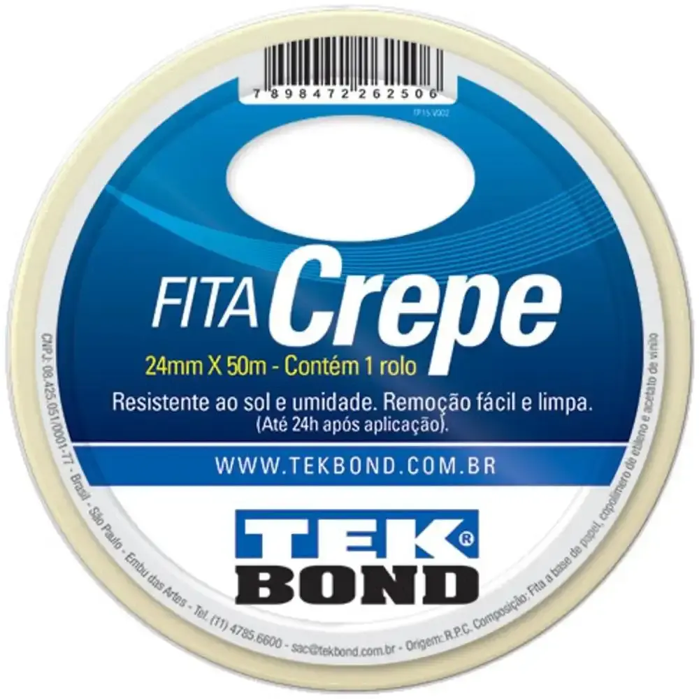 Fita Crepe 24 MM x 50 Metros TEKBOND TEK Bond
