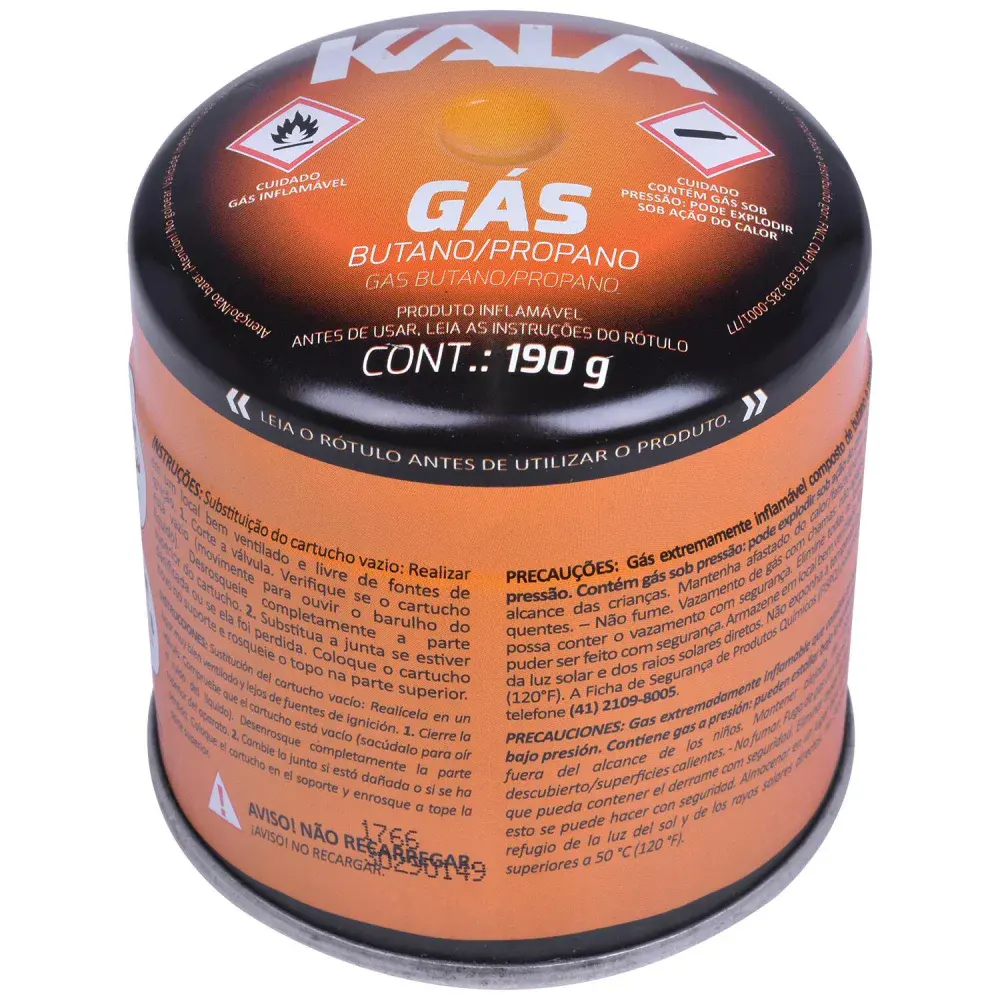 Cartucho de gás butano para maçarico 190G Kala