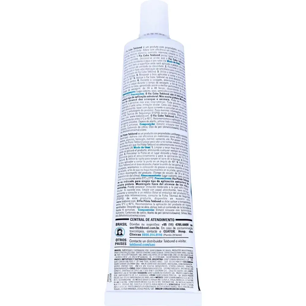 Adesivo fixa cuba blister 85G Tekbond — fotografia 8