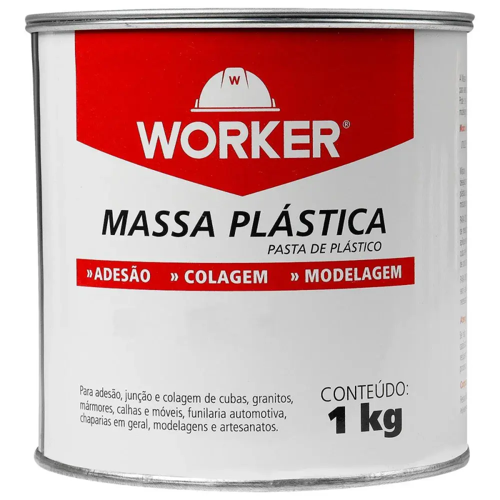 Massa plástica branca 1KG Worker — fotografia 2