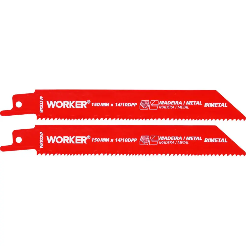 Lâmina para serra sabre bimetálica 1/2” 150MM 10/14 dentes Worker