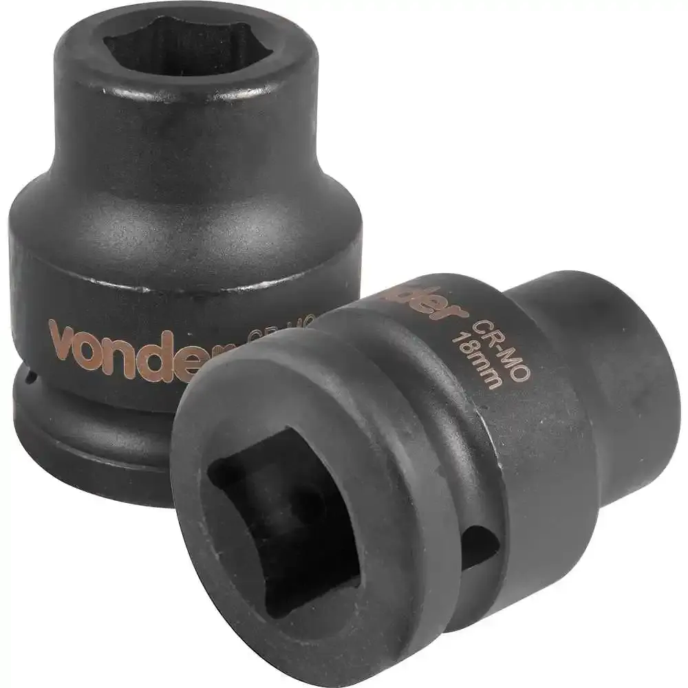 Soquete Sextavado de Impacto Encaixe 3/4 polegada 18Mm Cromado VONDER — fotografia de referência