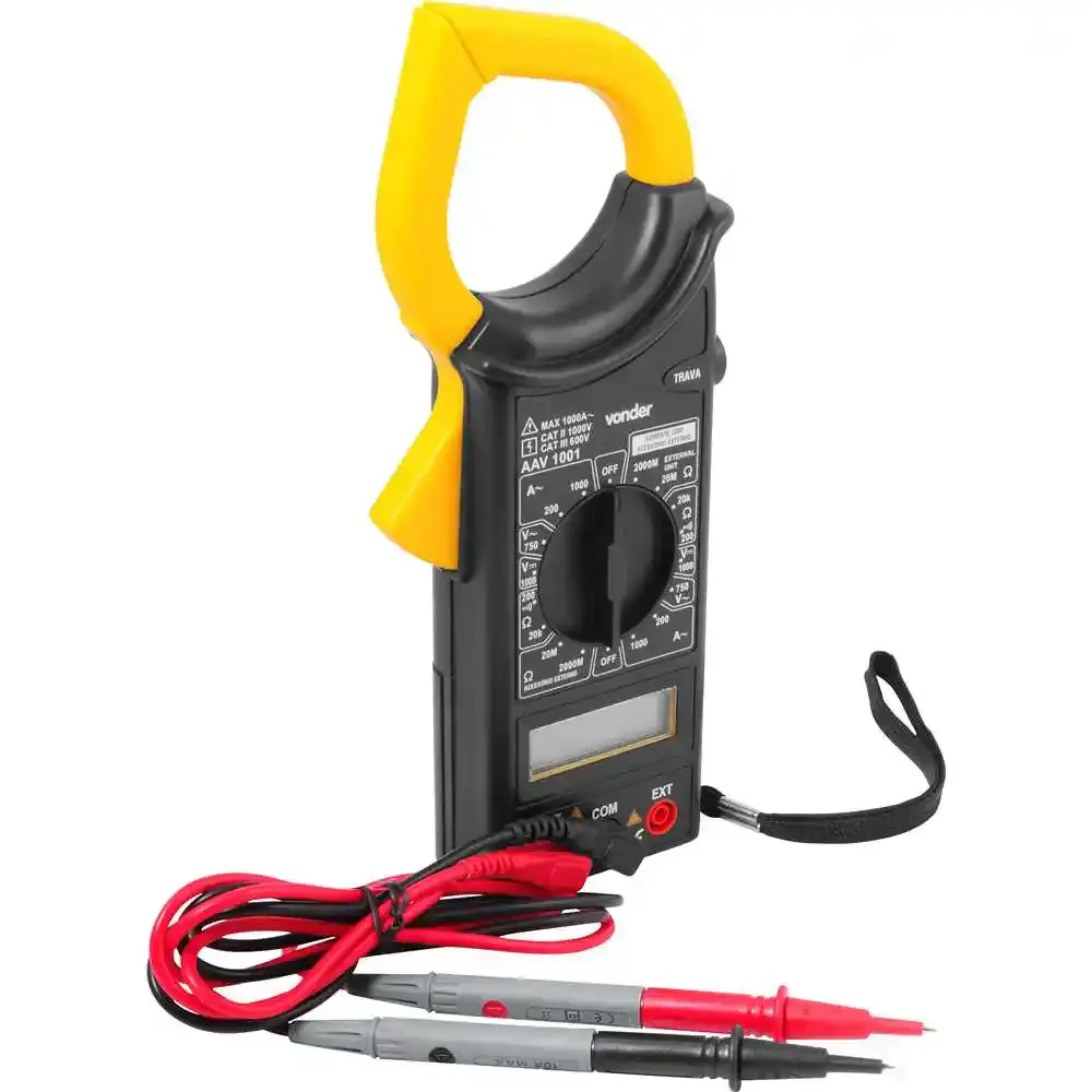 Alicate amperímetro digital AC DC CAT III 600V CAT II 1 000V AAV-1001 Vonder — fotografia de referência