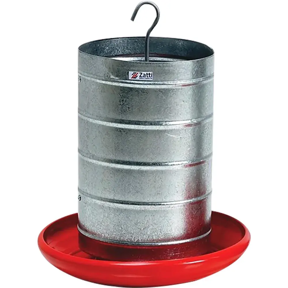 Comedouro aves 20KG tubular prato plástico Zatti