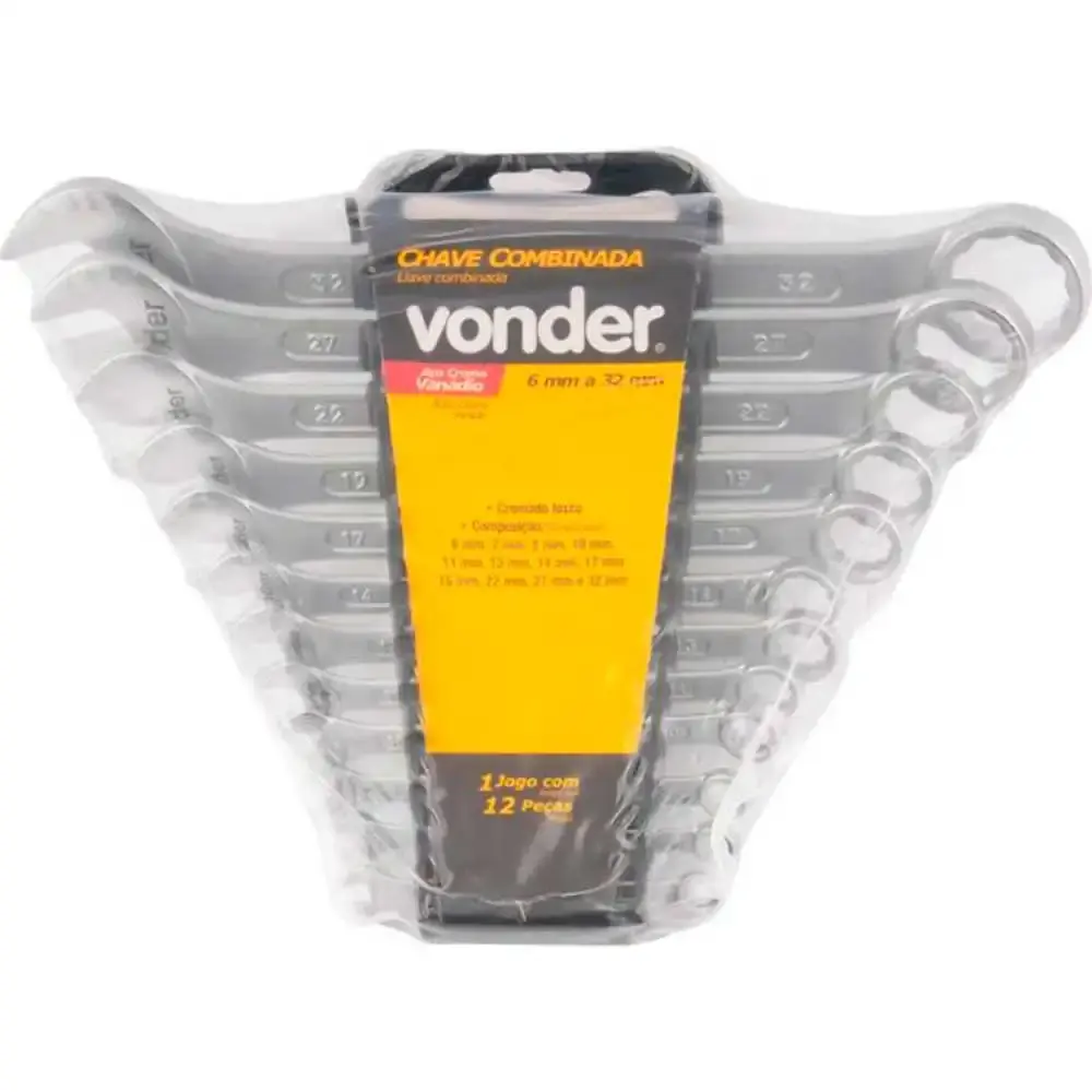 Chave Combinada Jogo de 6 a 32 MM c/ 12 Peças Cromo Vanadium VONDER — fotografia 2