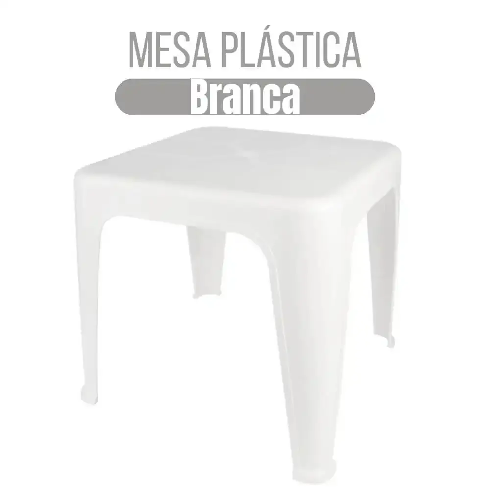 Mesa Plástica de Apoio 43 x 51 cm Várias Cores MOR Branco — fotografia 2