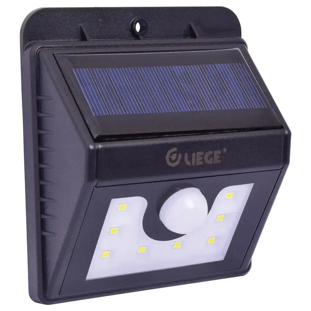 Luminária solar de parede com 8 leds 40LM 1,6W 6500K Liege — fotografia 5