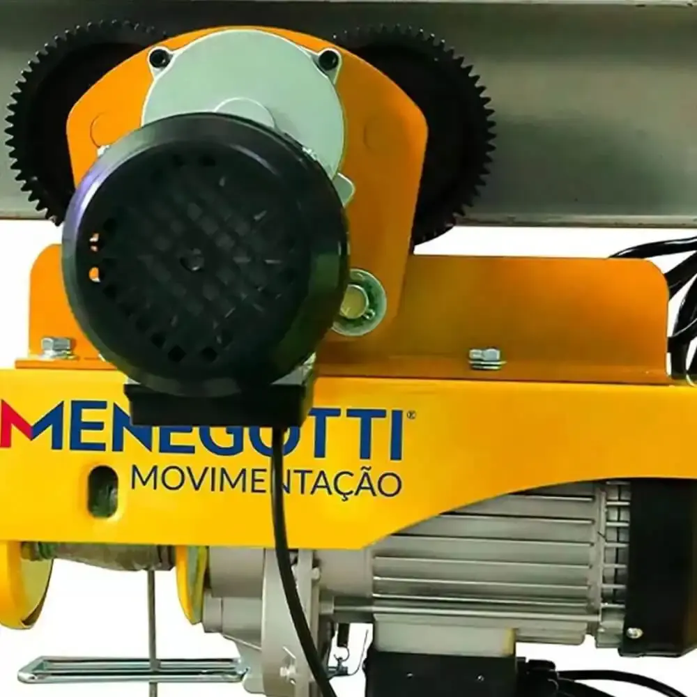 Talha guincho elétrico com trole 1 TON elevação 12M 220V Menegotti — fotografia 3