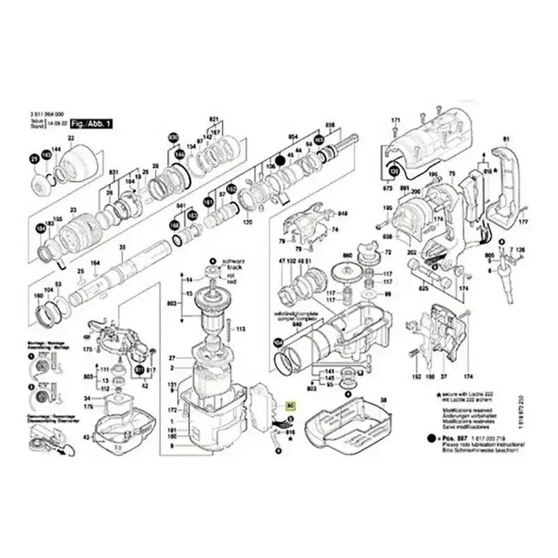 Regulador de velocidade para martelo perfurador GBH 5-40 DCE em 220V 1617233047 Bosch 220 V — fotografia 3