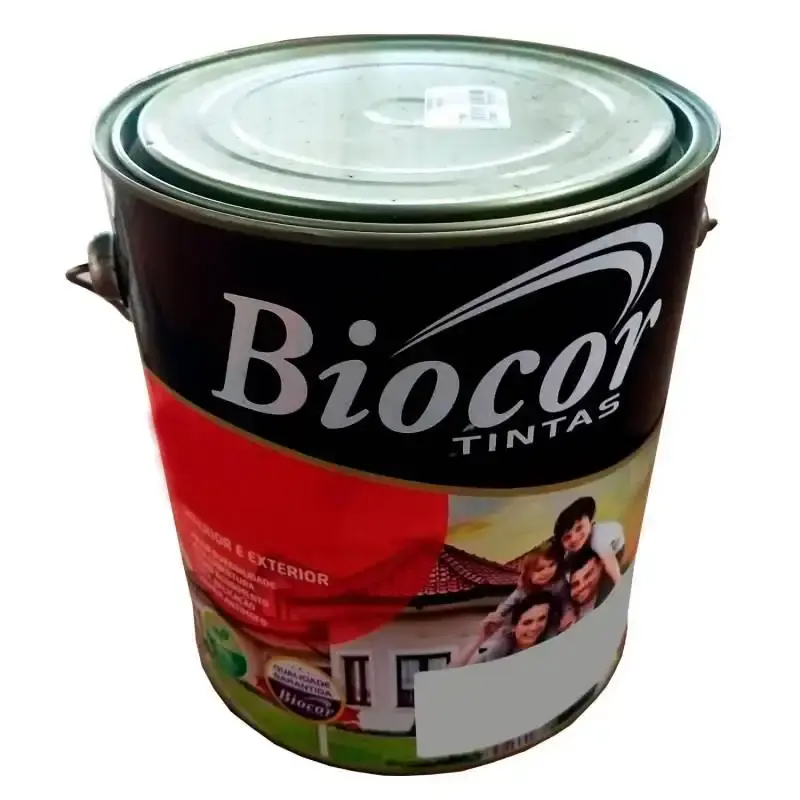 Tinta esmalte à base d'água branco brilhante lata 3.6L biocor — fotografia 2