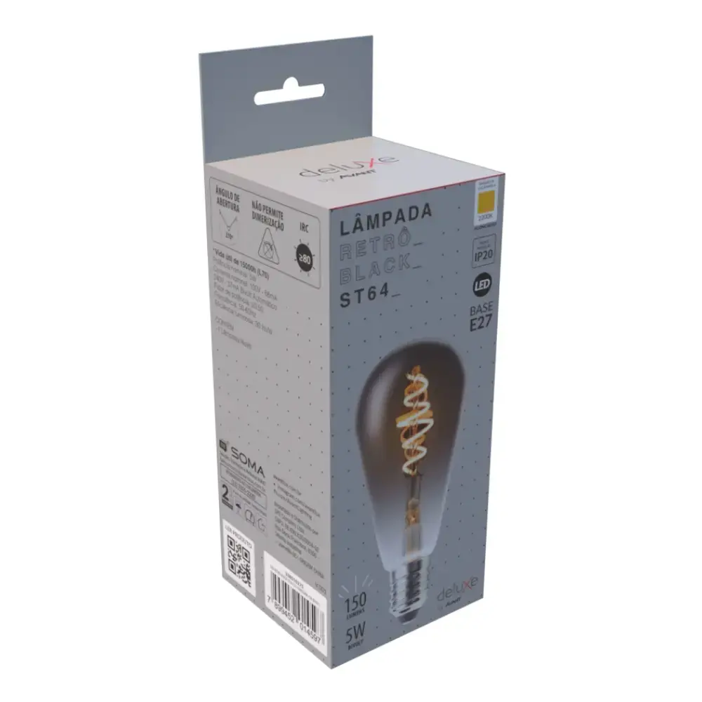 Lâmpada led retro black 5W 2200K ST64 Avant — fotografia 3