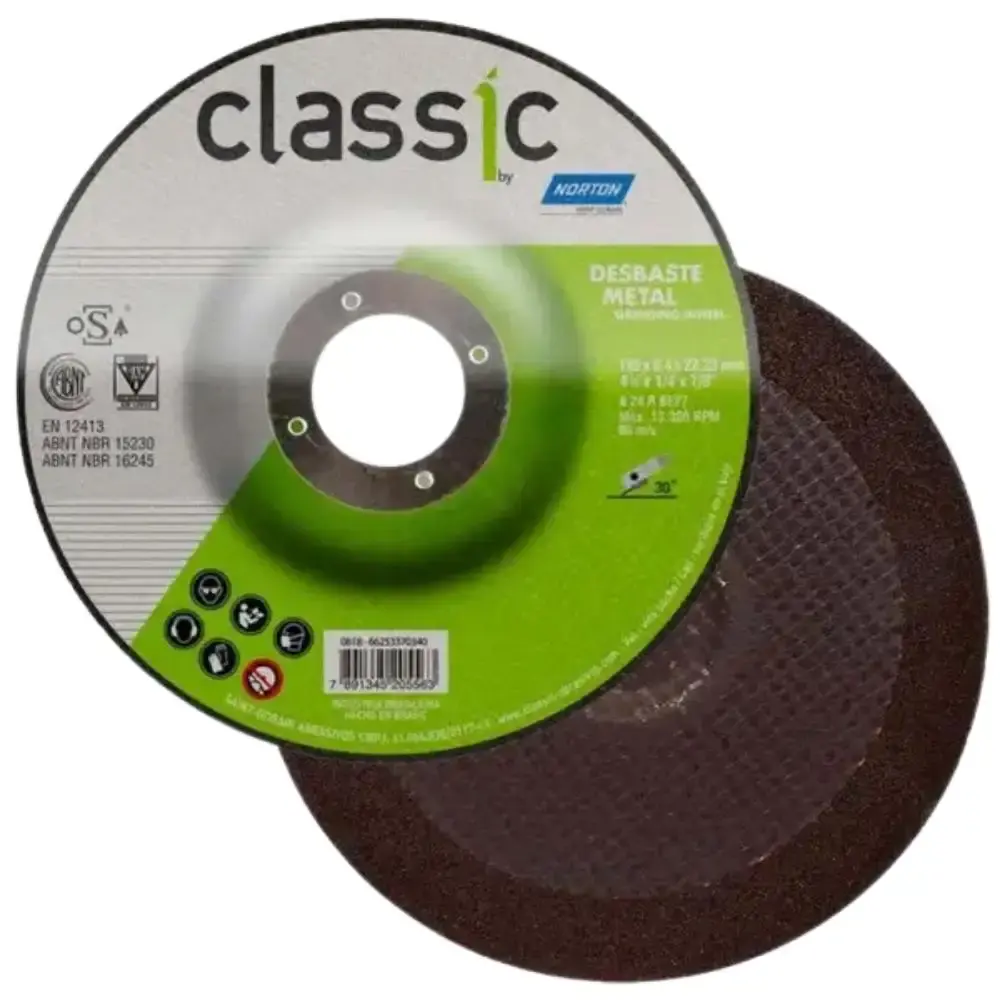 Disco de Desbaste Metal 4.1/2 Polegadas x 6.4 MM Furo 7/8 Polegadas Classic NORTON — fotografia 2