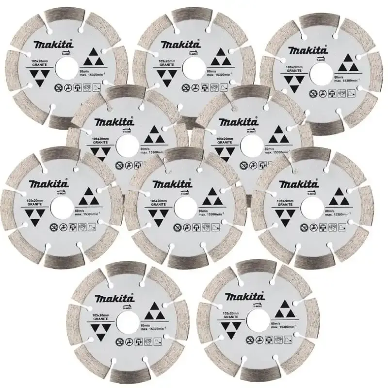 Kit com 10 disco diamantados 4.1/8 POL para granito D-44351 Makita — fotografia de referência