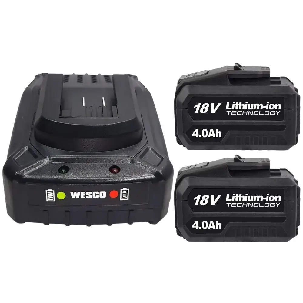 Soprador de folhas 18V WS8518.9 com 2 baterias 18V carregador conversor Wesco — fotografia 3