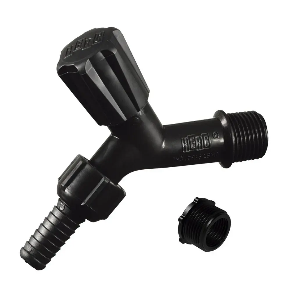 Torneira para jardim bico fixo 1/2 preta Herc
