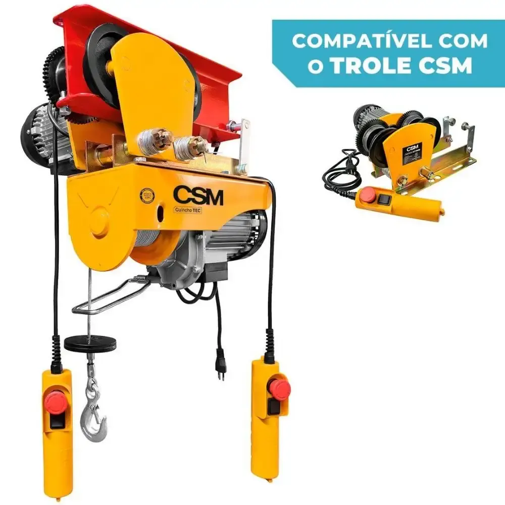 Guincho elétrico cabo de aço TEC 500/1000 KG monofásico CSM 110 V — fotografia 3