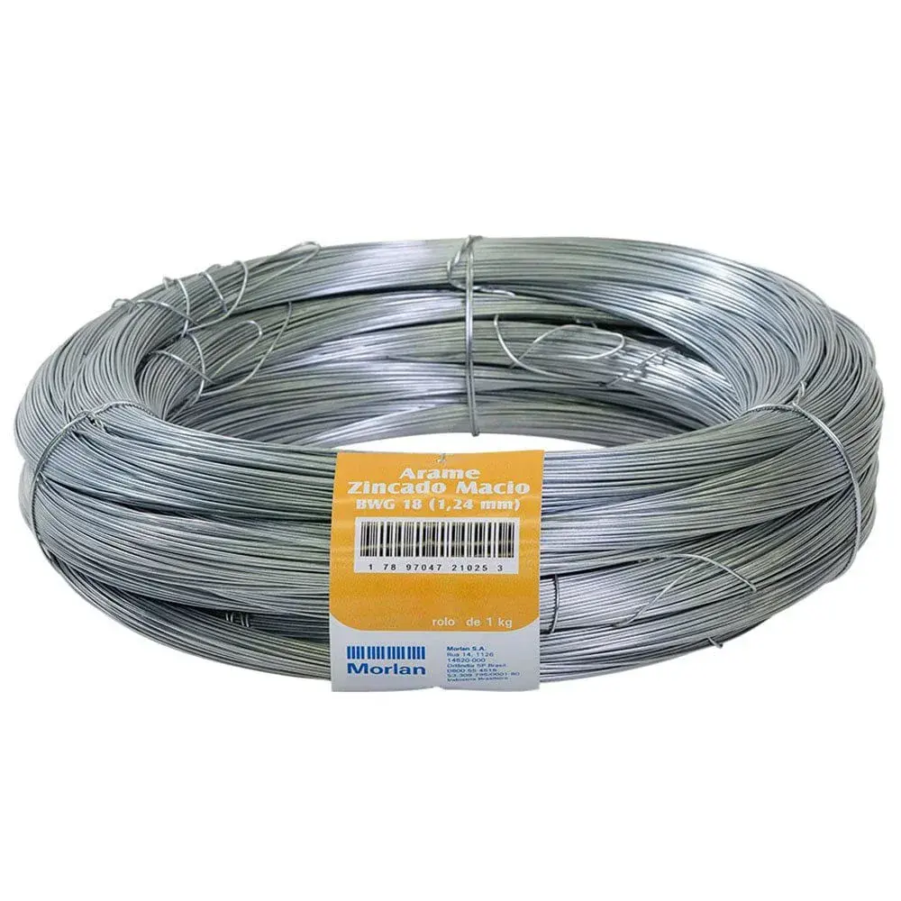 Arame liso bwg 18 galvanizado 1,24MM 1KG Morlan — fotografia 4