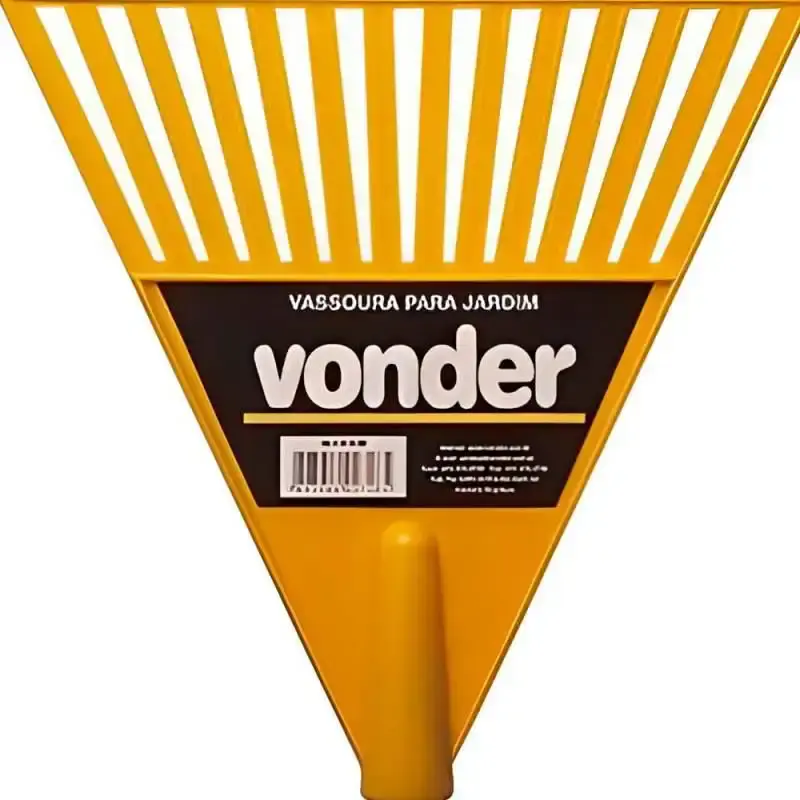 Vassoura para jardim plástica com cabo 3129132000 Vonder — fotografia 3