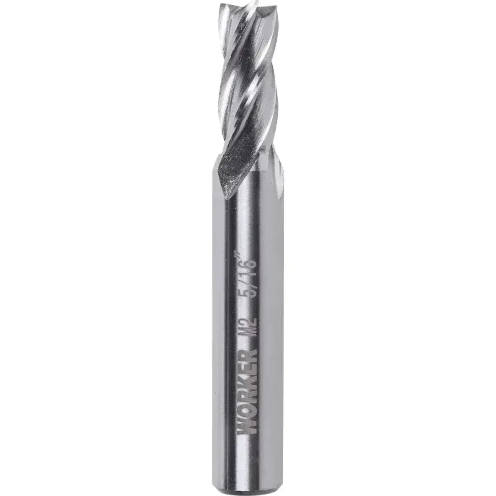 Fresa de topo reto aço rápido 5/16” haste 3/8” Worker — fotografia 7