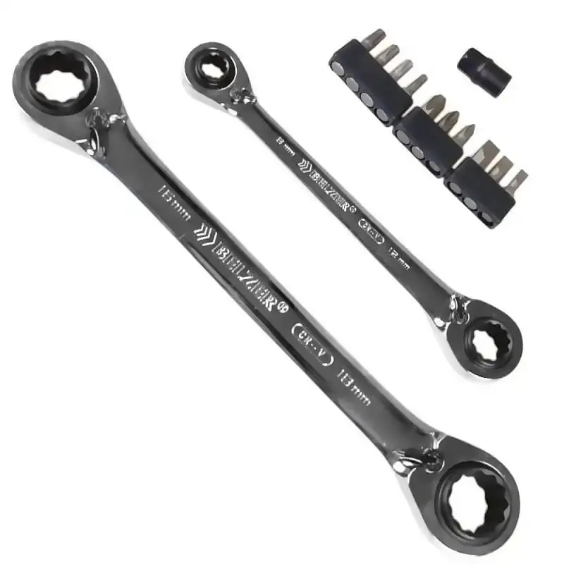 Jogo de chave catraca quadbox 6X + bits de 8 à 19 MM com 13 peças Belzer — fotografia 2