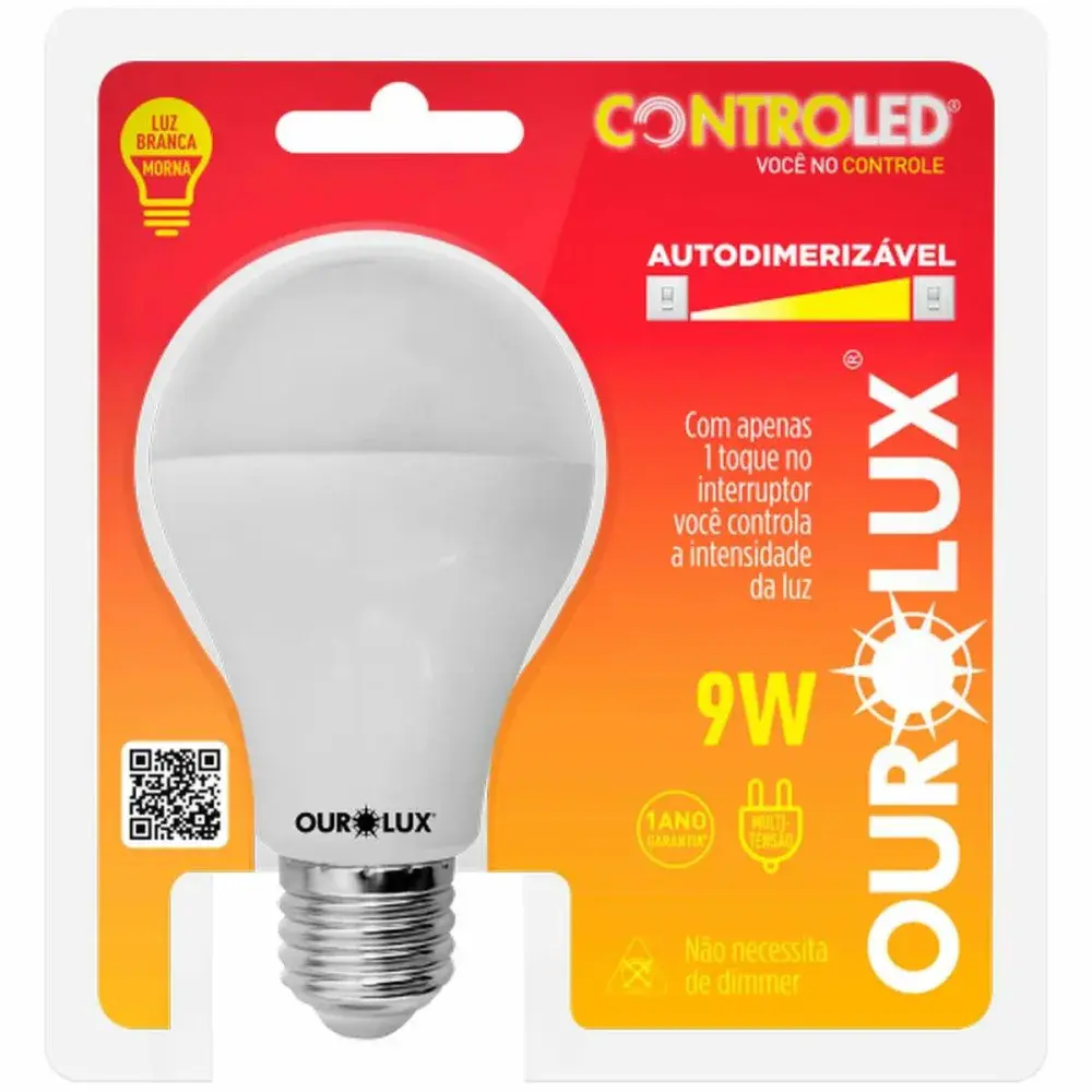 Lamp led auto dimer. 9W 2700K biv E27 Ourolux