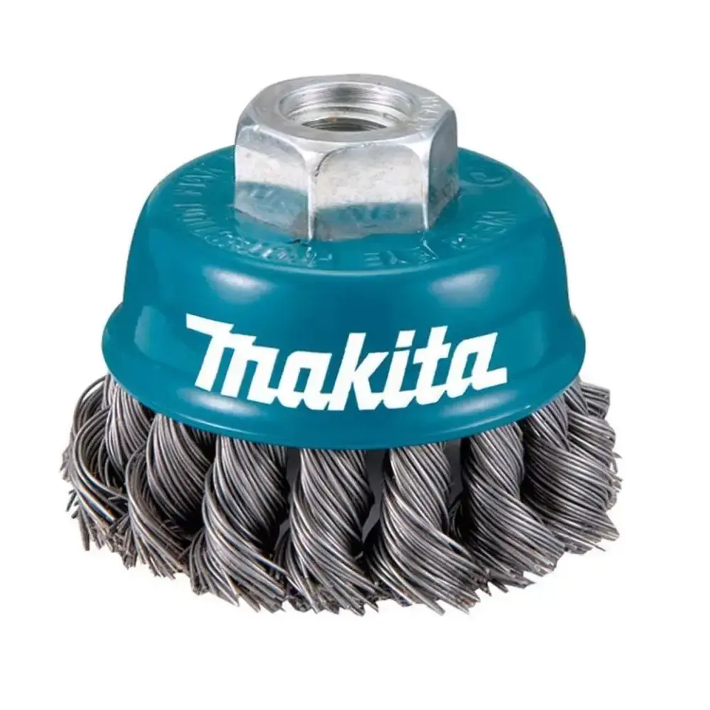 Escova de aço tipo copo arame trançada 75MM D24131 Makita — fotografia de referência