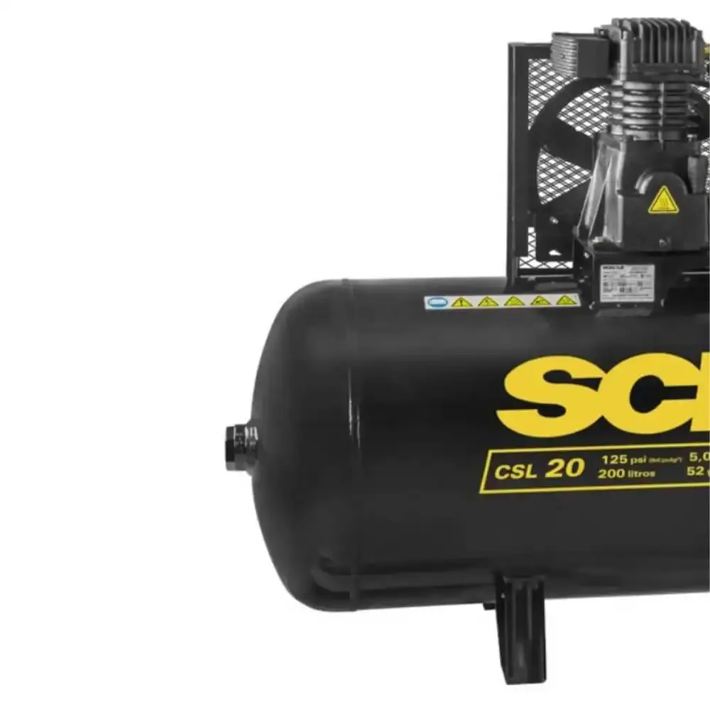 Compressor de ar 5,0 HP 20 pés 200 litros trifásico pratic air CSL 20/200 Schulz — fotografia 4