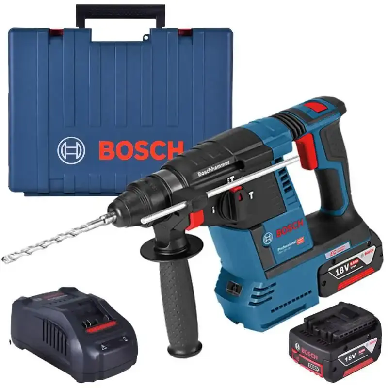 Martelete perfurador rompedor sds-plus à bateria GBH 180V-26 com maleta e 2 baterias Bosch 220 V — fotografia de referência