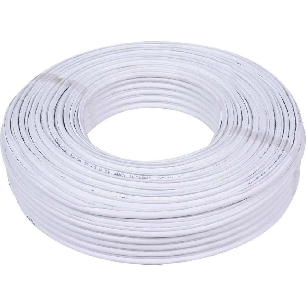 Cabo coaxial série 59 67+TRI branco 100M Easyflex