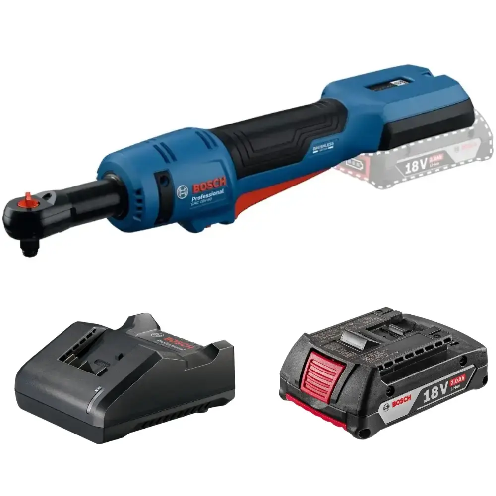 Chave catraca 3/8 POL GRC 18V-60 com bateria 2AH e carregador bivolt Bosch