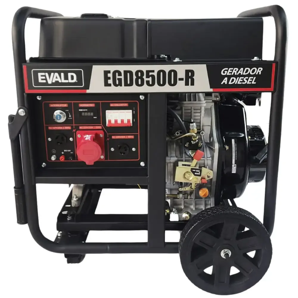 Gerador energia diesel 7,5 KVA partida elétrica controle remoto 220V trifásico EGD8500-R Evald 220 V — fotografia 3