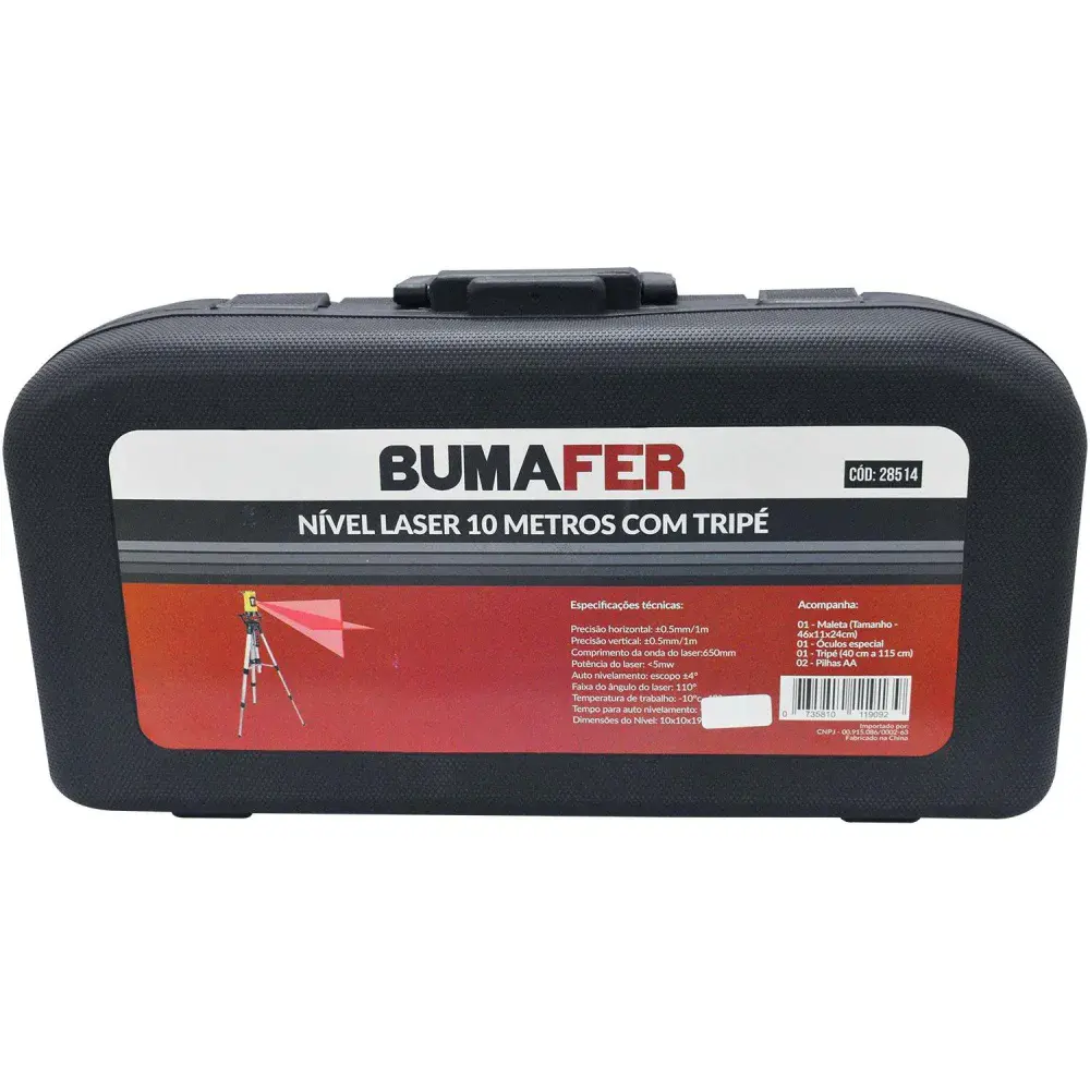 Nível a laser giratório com tripé 0,5MM 10M 5MW Bumafer — fotografia 6