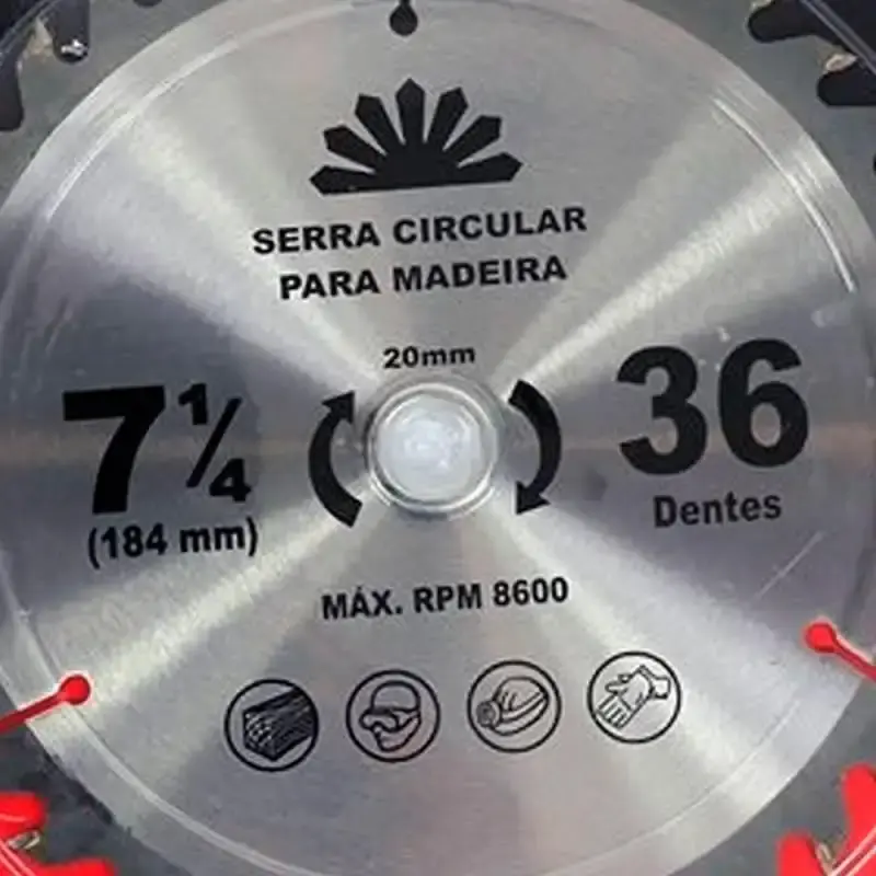 Serra Circular de Widea 7.1/4 pol x 36 Dentes Furo de 20MM 900712036 HTOM — fotografia 3