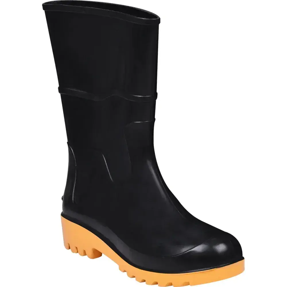 Bota pvc preto/amarelo N37 cano médio sem forro Worker — fotografia 3