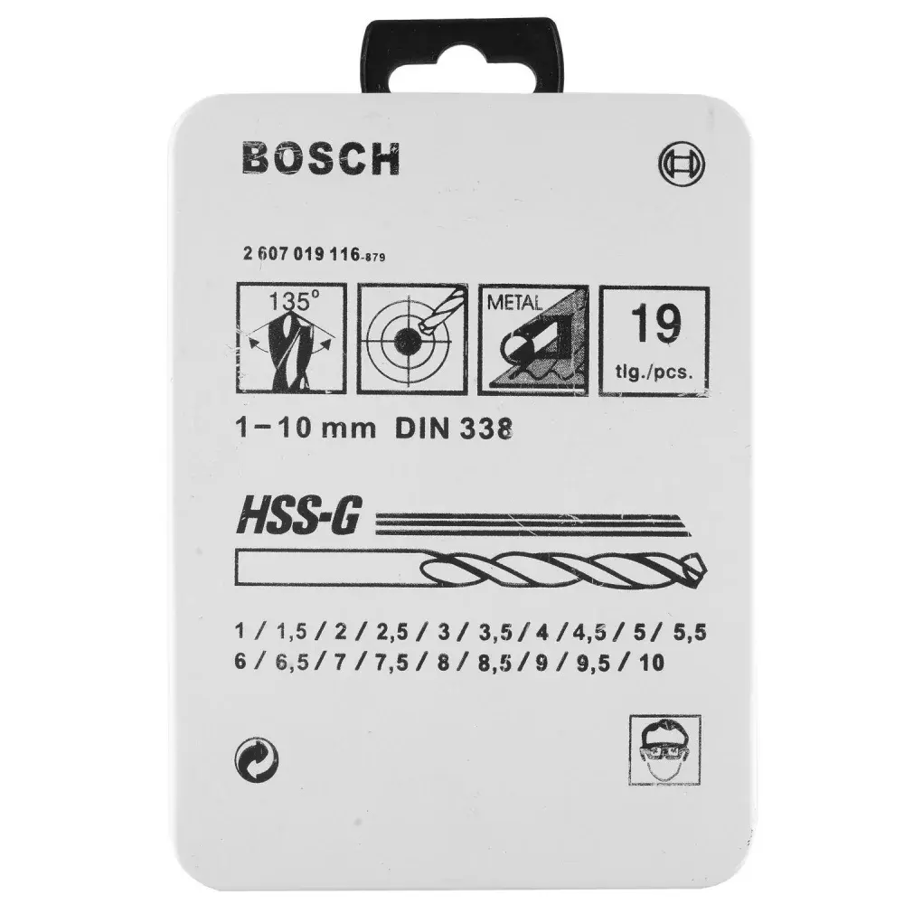 Jogo de brocas em aço rápido 1-10MM com 19 peç Bosch — fotografia 5