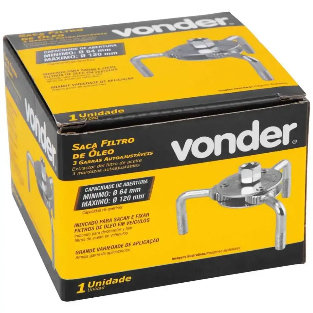 Saca Filtro de Óleo 64 mm a 120 mm 3 garras VONDER — fotografia 5