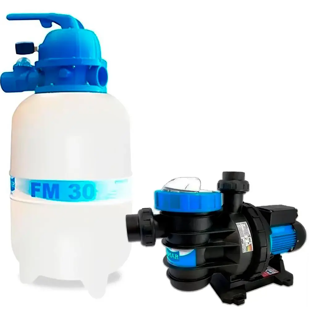 Filtro para piscinas FM 30 Filter com bomba 1/4 CV BMC-25 sodramar até 28 mil litros