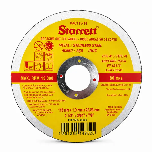 Disco de corte 115MM DAC115 C/24UN - Starrett — fotografia de referência