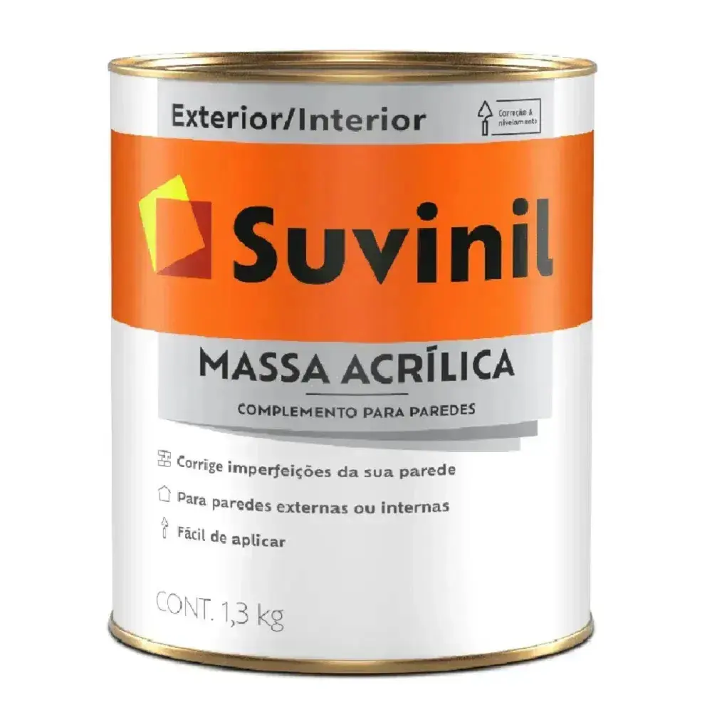 Massa acrílica para alvenaria em lata 1,3KG Suvinil — fotografia 2