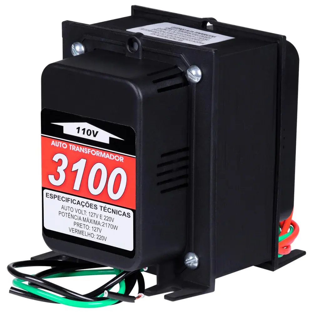 Autotransformador tripolar 3.100VA 2170W bivolt Kitec