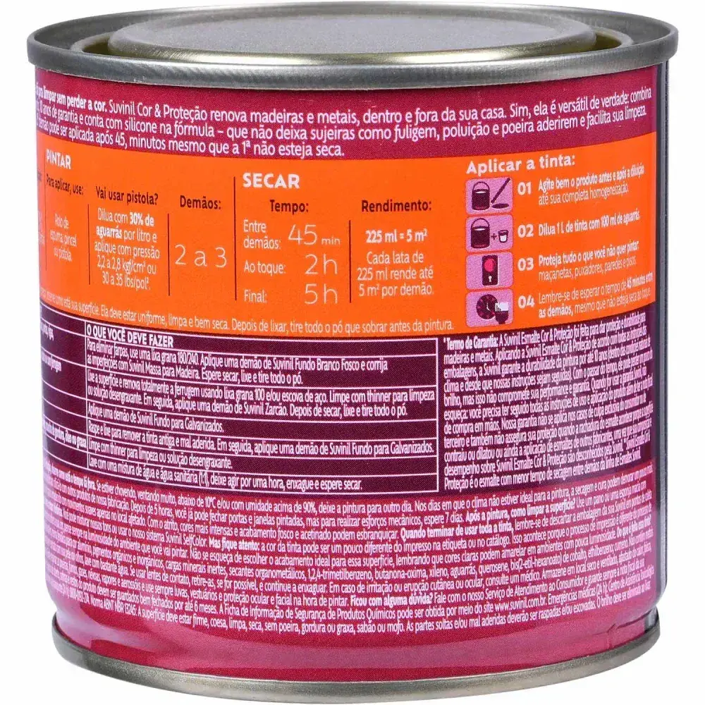 Tinta esmalte corproteção brilhante alumínio 225ML Suvinil — fotografia 7