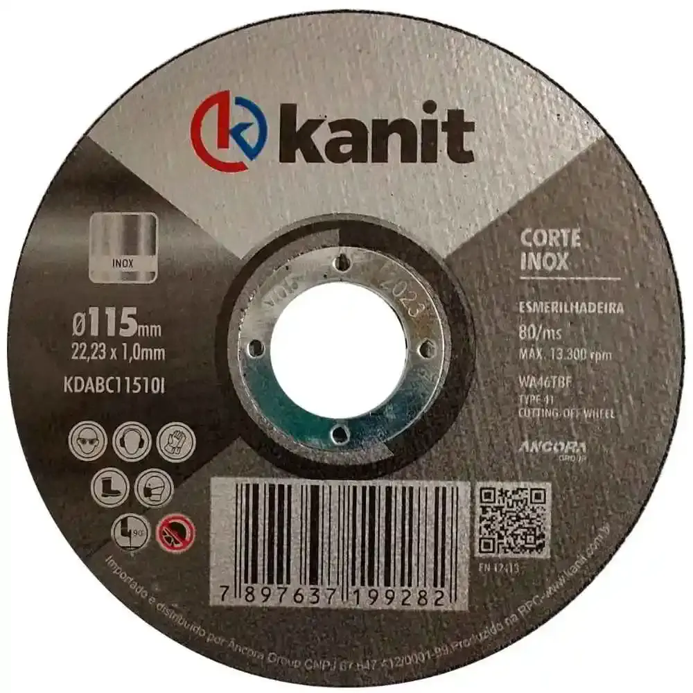 Disco de Corte Aço Inox 4.1/2 POL x 1.0 MM Kit com 100 Unidades KANIT — fotografia 5