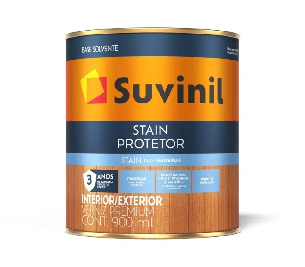 Verniz stain protetor acetinado mogno 900ML suvenil Suvinil