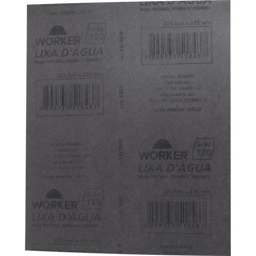 Lixa d água grão 120 225MM x 275MM Worker — fotografia 8