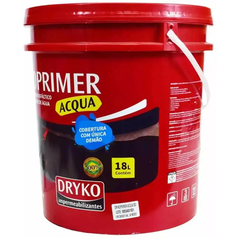 Primer asfáltico 18 litro base de água drycoprimer acqua Dryko — fotografia 2