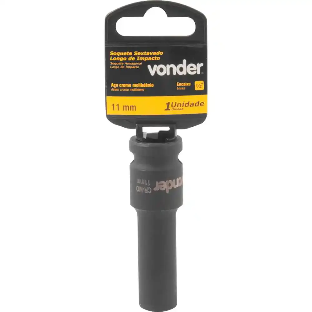 Soquete sextavado longo de impacto 11MM 1/2POL Vonder — fotografia 4