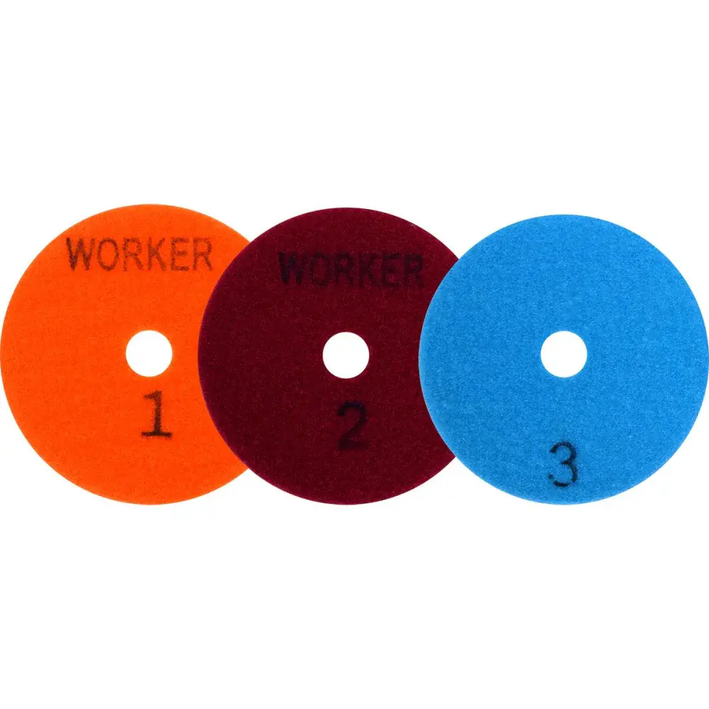 Jogo de disco de lixa diamantada 4 3 peç Worker